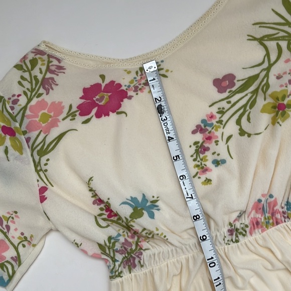 Vintage 70s Sheer Floral Maxi Full Length Boho Dress Nightgown Flower Child - Picture 12 of 13